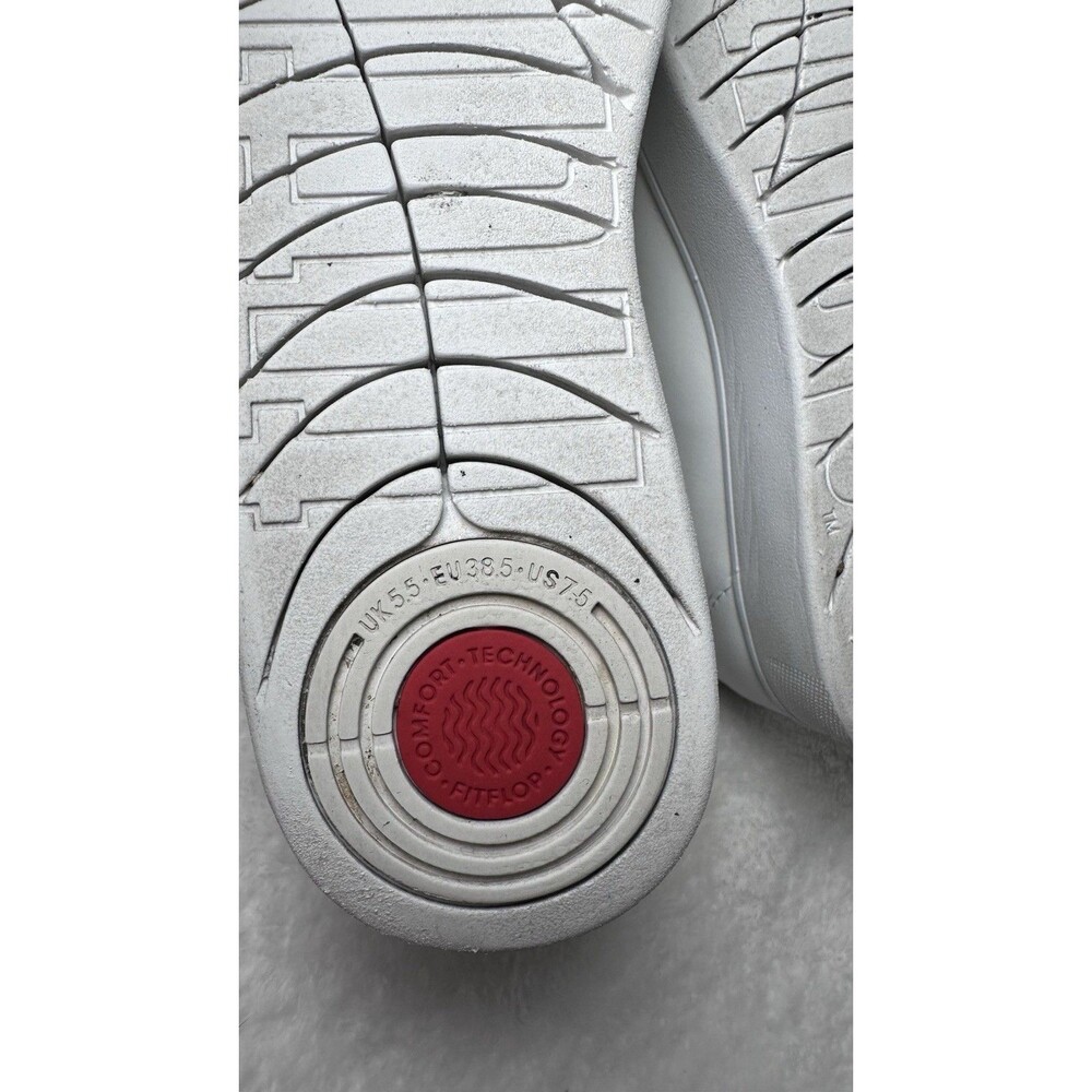 Fitflop Rally White Leather Sneakers Comfort Technology Women’s 7.5 EU 38.5 - Picture 10 of 12